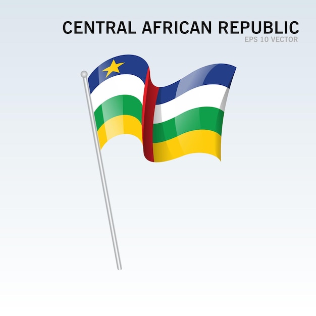 Central African waving flag isolated on gray