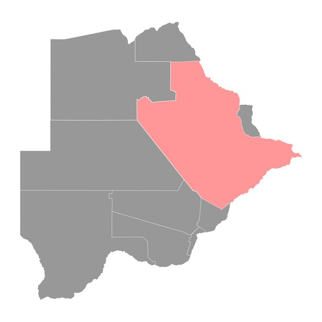 Vector central district map administrative division of botswana