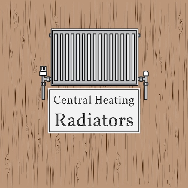 Central Heating Radiators badge Vector Radiator