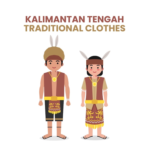 Vector central kalimantan traditional clothes