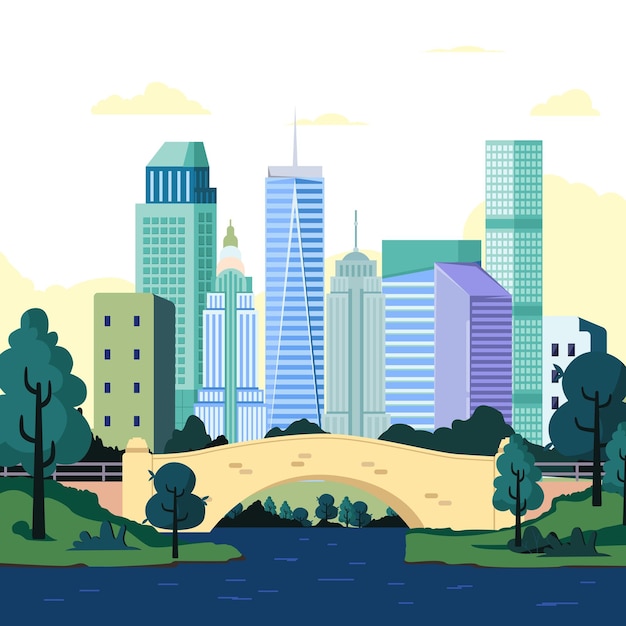 central park usa illustration
