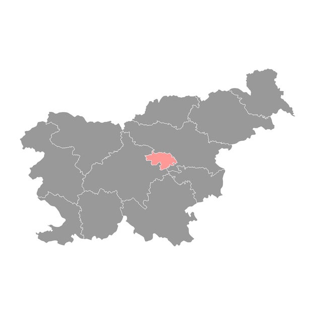 Центральная Сава карта региона Словении Векторная иллюстрация