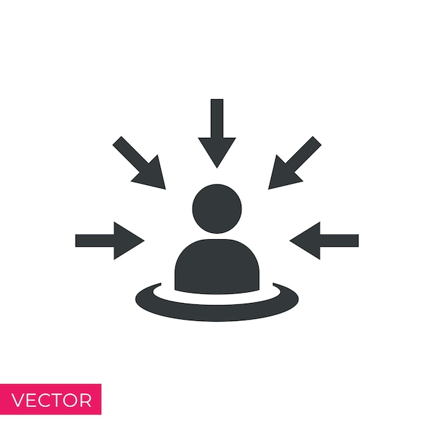 Centric consumer icon customer focus concept client first approach icon vector