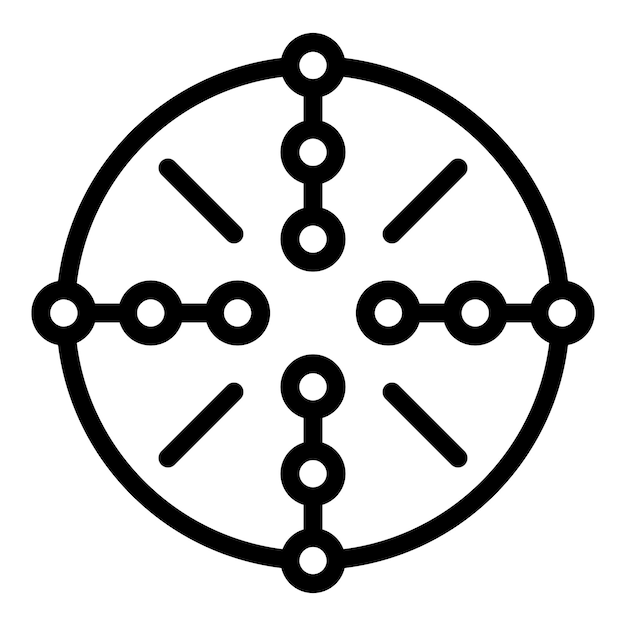 Centrum bereik zicht pictogram Overzicht centrum bereik zicht vector pictogram voor webdesign geïsoleerd op een witte achtergrond