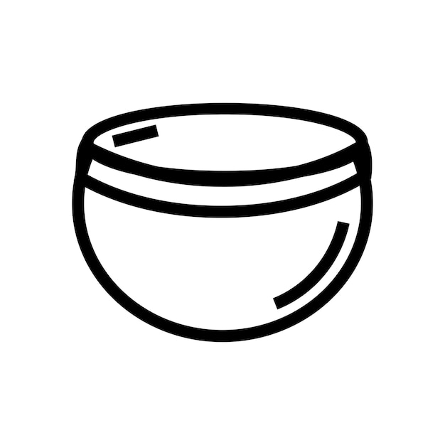 Ceramic bowl icon vector illustration Flat design style Dinnerware bowl design with line style