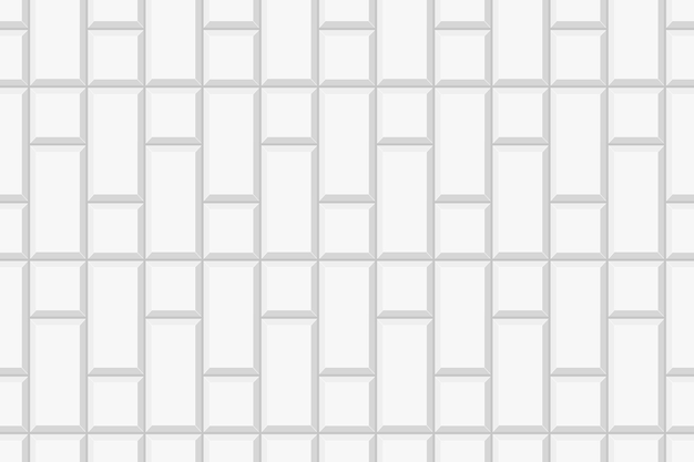 Vector ceramic or brick white wall seamless pattern kitchen backsplash or bathroom floor background