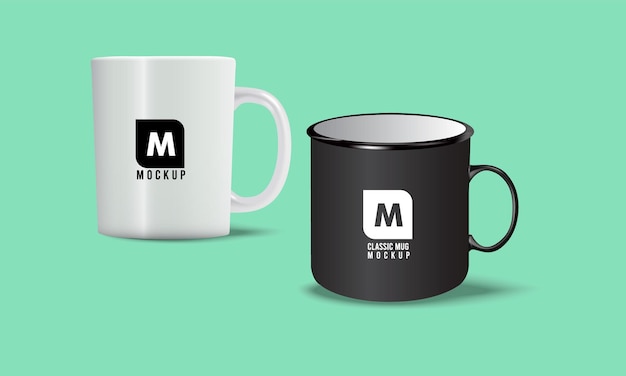 Vector ceramic coffee cup mug mockup design with a background