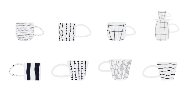 차나 커피를 위한 세라믹 머그 컵이 있는 벡터 그림 모든 목적을 위한 훌륭한 디자인