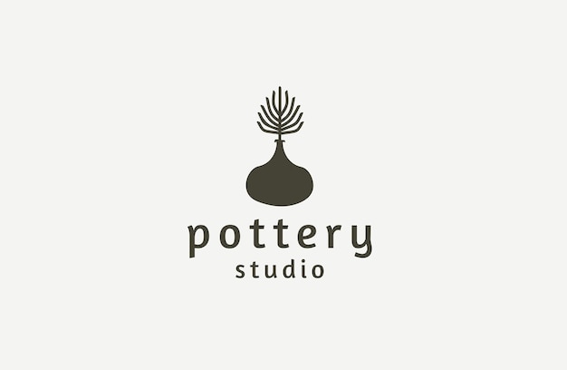 Ceramic pottery logo icon design template flat vector