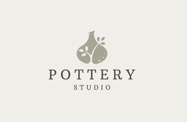 ceramic pottery logo icon design template flat vector