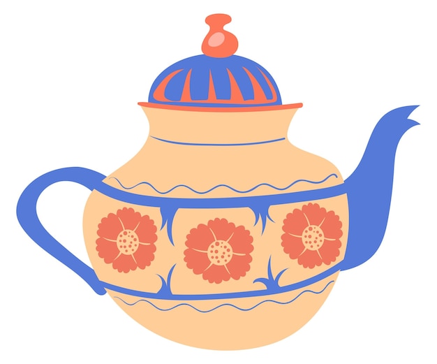 Ceramic teapot icon Classic hand drawn pottery