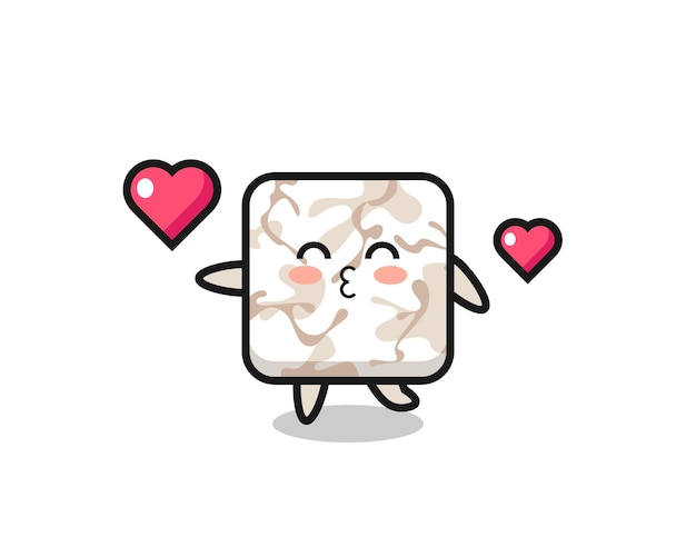 Ceramic tile character cartoon with kissing gesture