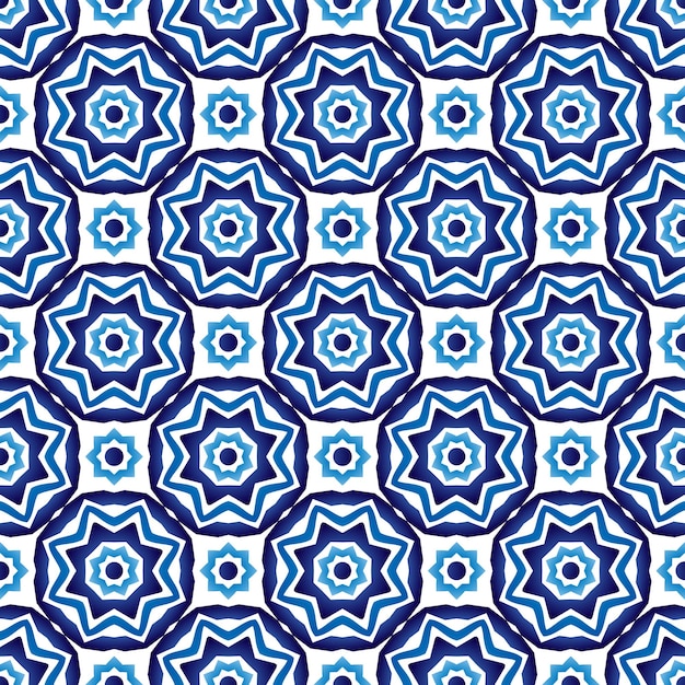 Ceramic tile pattern Islamic indian arabic motifs Damask seamless pattern Porcelain ethnic bohemian background Abstract flower