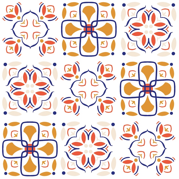 Vector ceramic tile seamless pattern.
