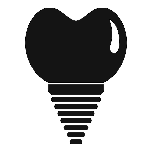 Ceramic tooth implant icon Simple illustration of ceramic tooth implant vector icon for web design