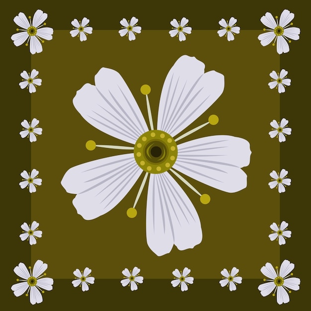 Vettore neve di cerastium in carta da parati e sfondo di fiori estivi