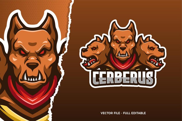 Cerberus E-sports 게임 로고 템플릿