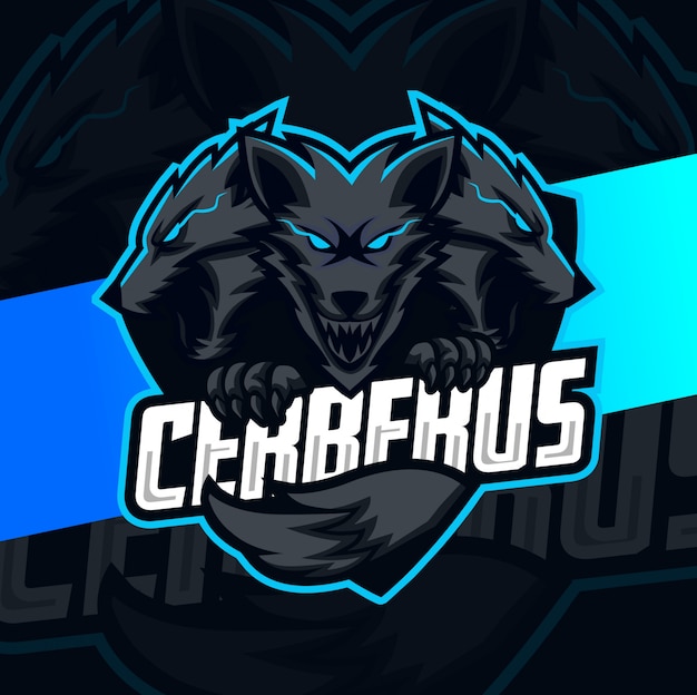 Vector cerberus mascot esport logo design