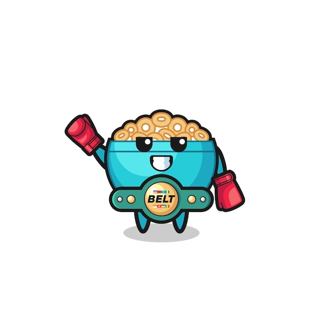 Cereal bowl boxer mascot character