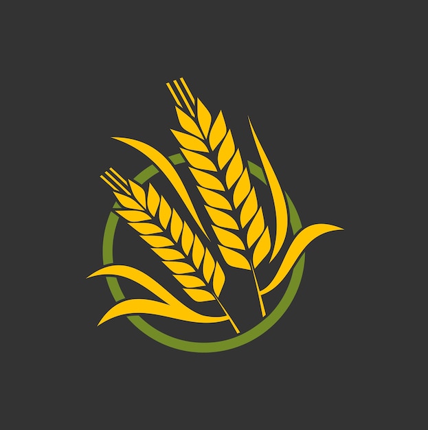 Cereal ear spike, wheat or barley and rice millet stalk vector bakery icon. Bread and grain food sign of farm agriculture, wheat spikelet or barley millet bunch, natural and organic bio product emblem