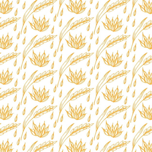 Cereal rye bread background. Leaves and ears of wheat wrapper.