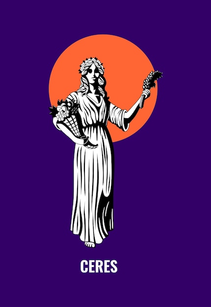 ceres greek olympian god vector