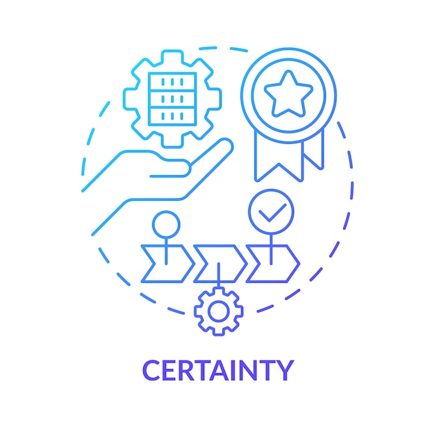 ベクトル 確実性ブルー グラデーション コンセプト アイコン