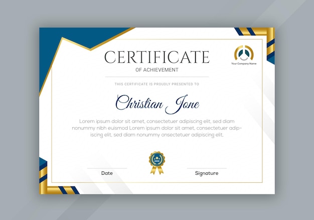 Certificaat Elegante Sjabloon Premium Vector