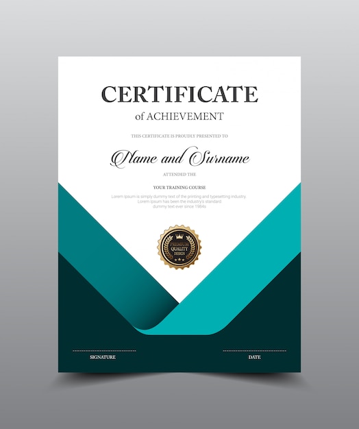 Certificaat lay-out sjabloonontwerp, luxe en moderne stijl, vectorillustratiekunstwerk.