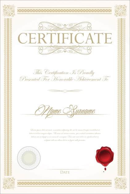 Certificaat of diploma ontwerp