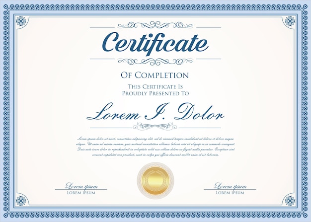 Vector certificaat of diploma retro ontwerpsjabloon