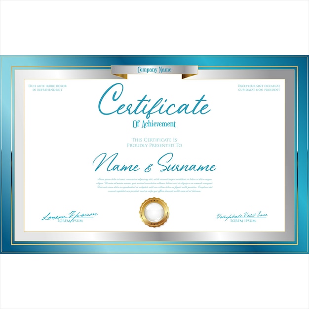 Certificaat of diploma retro vintage design vector