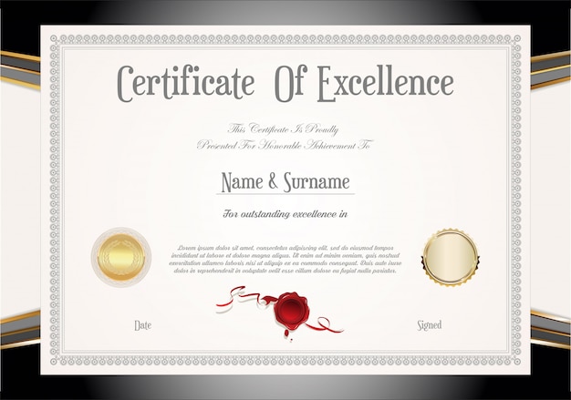 Certificaat of diploma retro vintage design