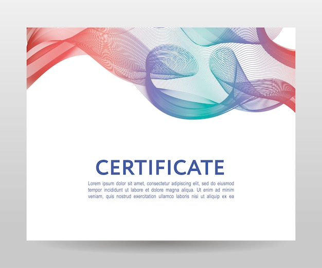 Vector certificaat. sjabloondiploma's, valuta. verloop frame