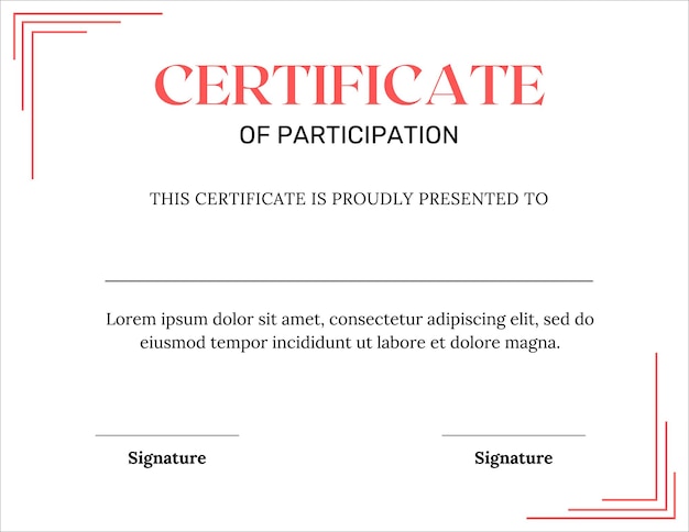 Vector certificaat van deelname