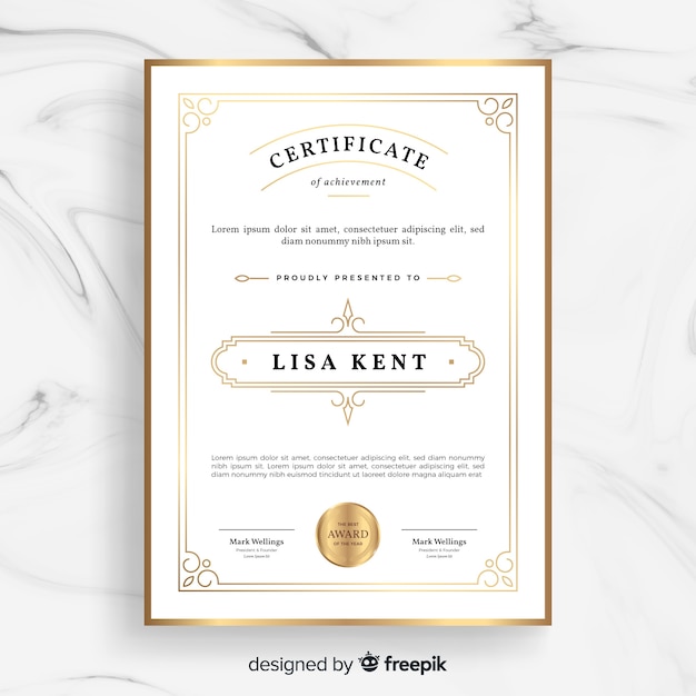 Vector certificaat van voltooiing sjabloon