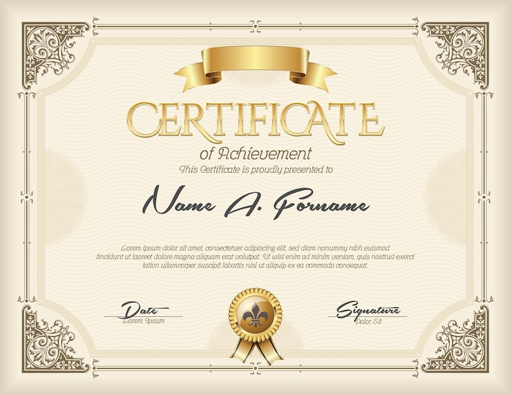 Certificaat van voltooiing Vintage Frame