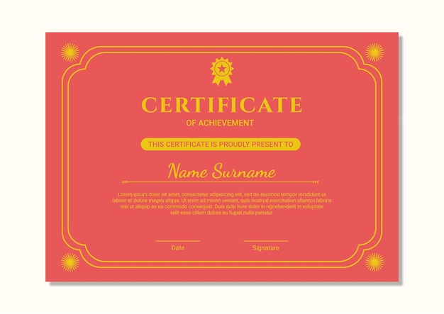 Certificaat vector sjabloon