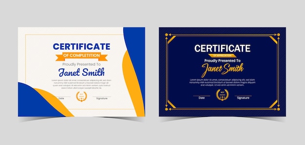 Certificaatsjabloon Diploma van modern design of cadeaubon Vectorillustratie
