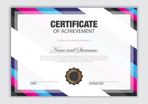 Vector certificaatsjabloon luxe ontwerp met tekstelement, diploma