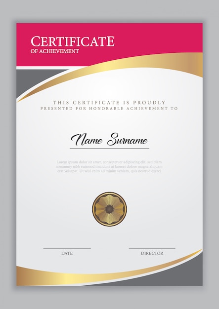 Certificaatsjabloon met gouden element