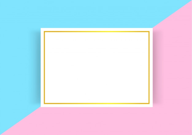 Vector certificaatsjabloon met gouden frame op blauw roze pastel kleuren