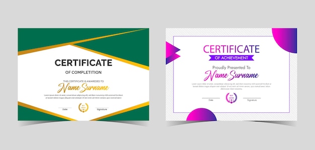 Certificaatsjabloon met luxe en modern patroondiploma Vectorillustratie