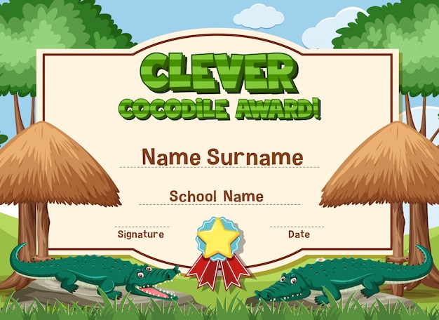 Certificaatsjabloon voor slimme krokodil award