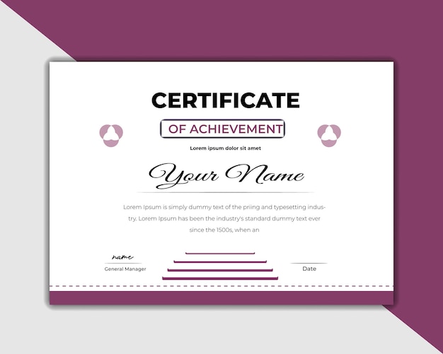 certificate of achievement design template