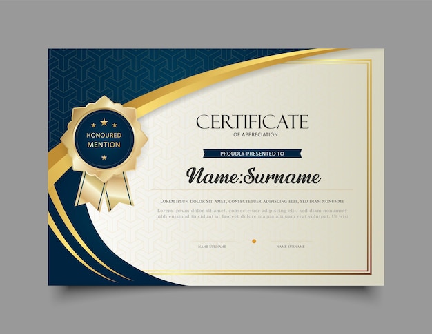 A certificate of achievement is a proudly presented design template fully editable