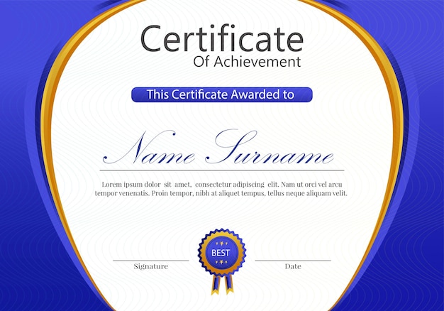 A certificate of achievement new