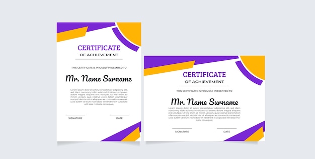 certificate of achievement template, Clean modern certificate  template