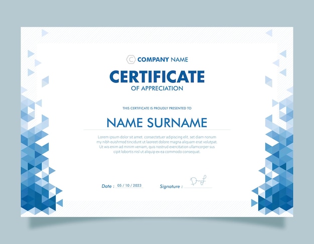 Certificate of achievement template design