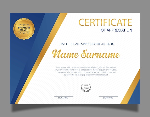 Certificate of achievement template design